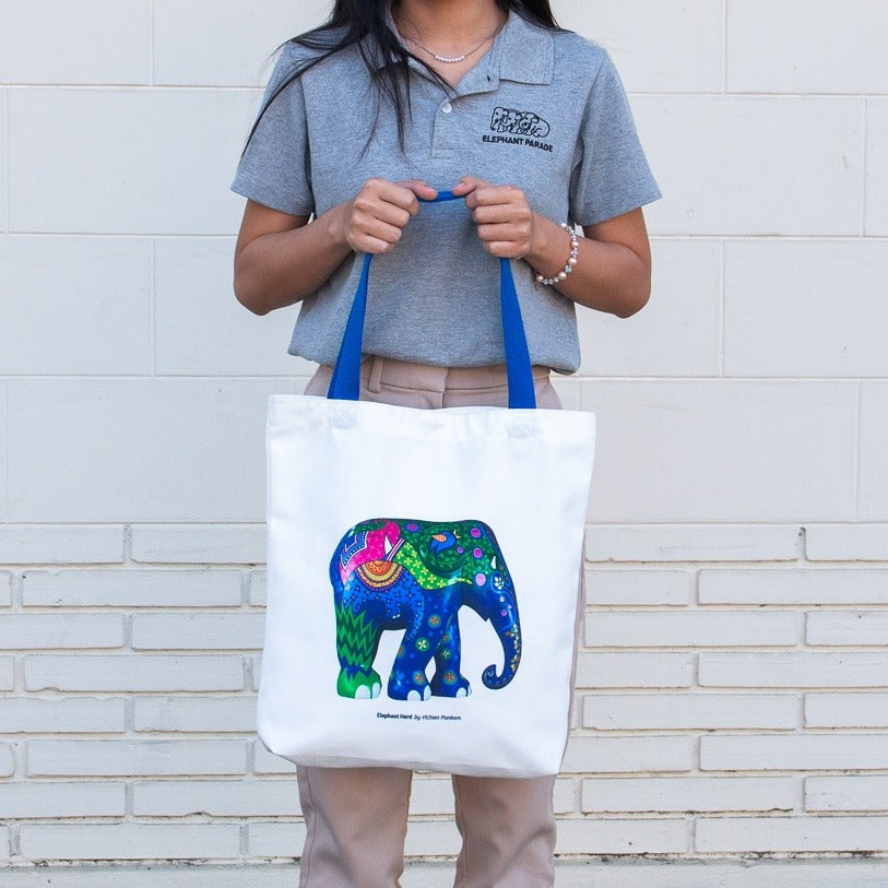 Tote Bag Elephant Herd