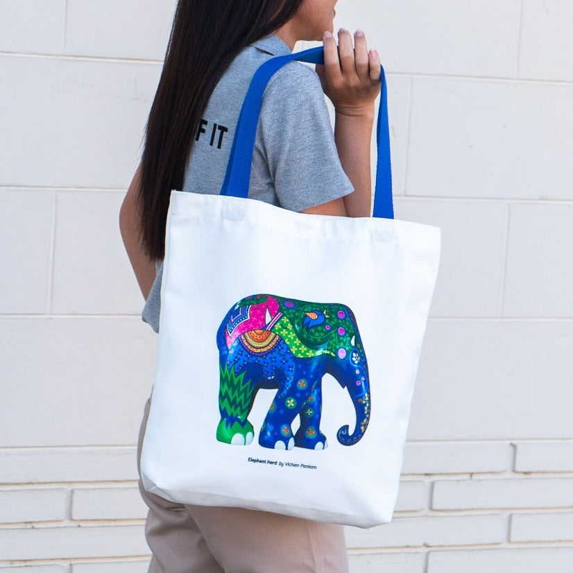 Tote Bag Elephant Herd